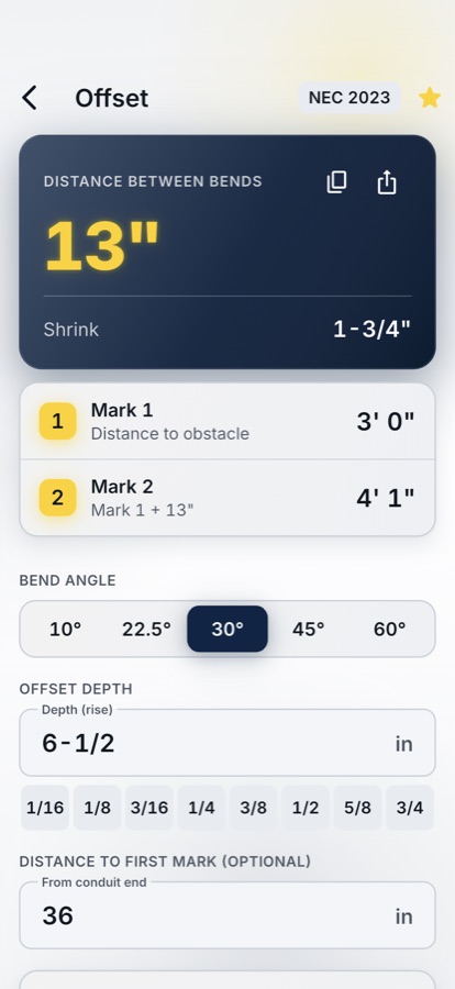 Bending marks from the end of the pipe